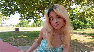 Blonde Nicole Nichols with small tits gets fucked by her BF