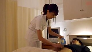 Japanese patient gets his dick pleasured by a strange nurse. HD